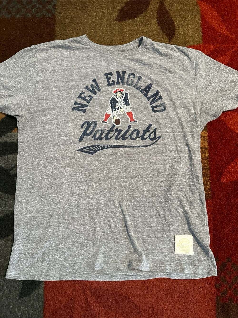 Retro Sport New England Patriots T-Shirt Size Large Gray NFL Football